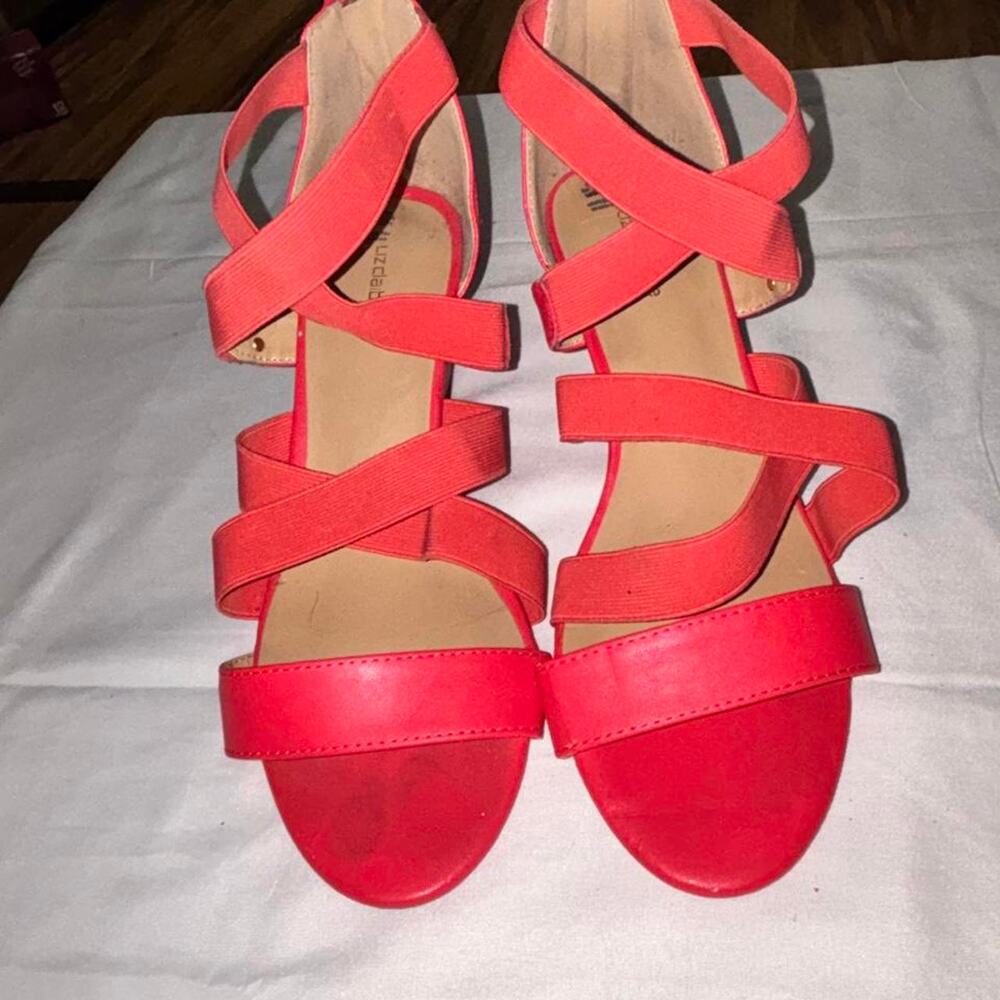 Red wedge liz claiborne sandals